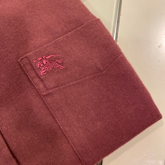 NWT! Rare! Burberry Men's Cotton Poplin Sport Shirt In Dark Elderberry Size L - Picture 8 of 11